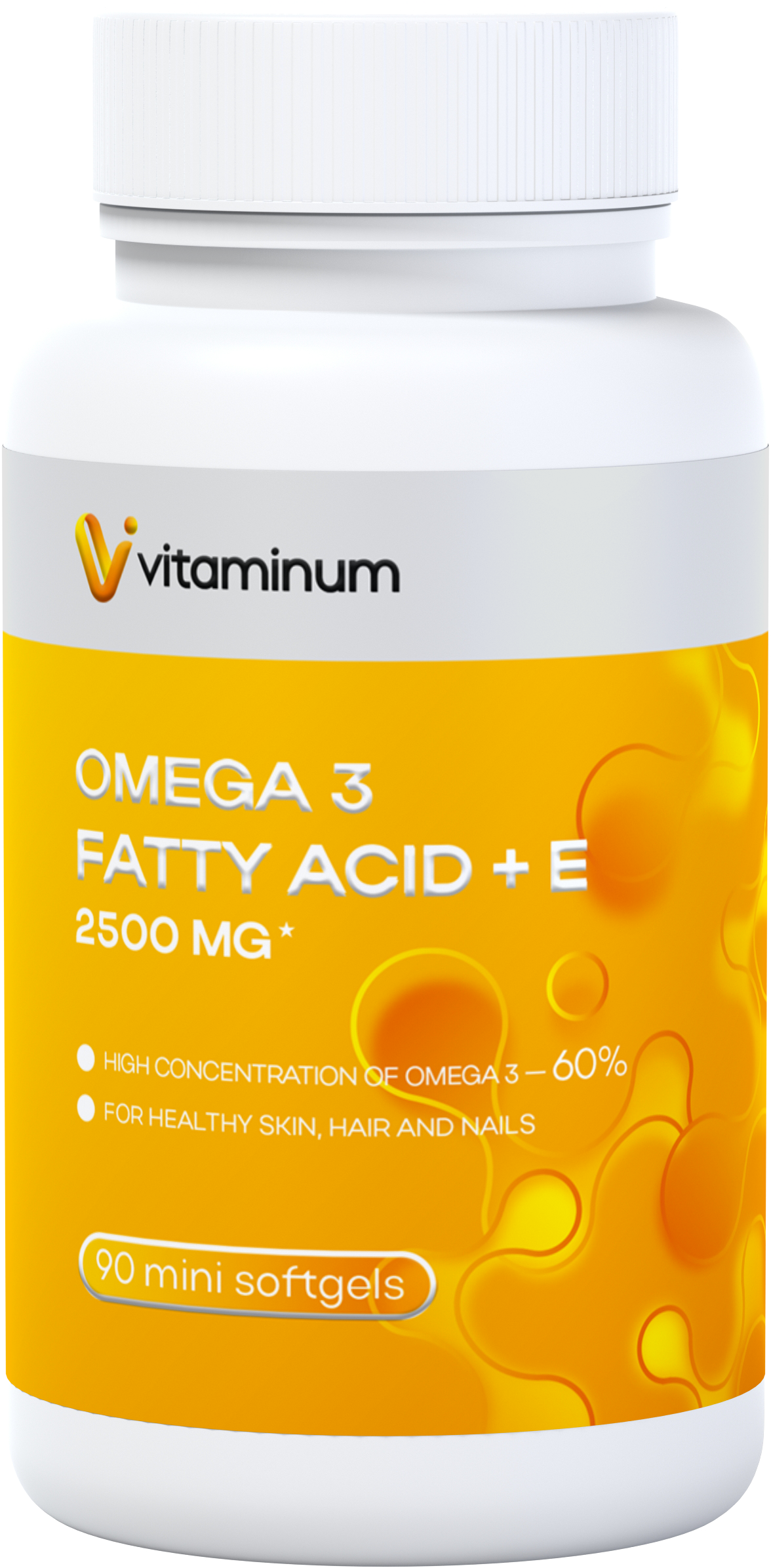  Vitaminum ОМЕГА 3 60% + витамин Е (2500 MG*) 90 капсул 700 мг   в Ярославле